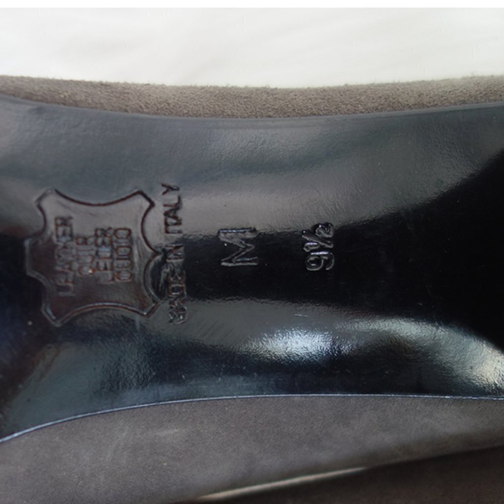 Authentic FENDI Vintage SCARPE Pumps Brown SUEDE Leather Stacked HEELS w/ LOGO! - Picture 11 of 11